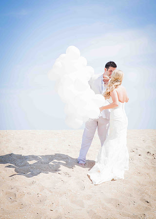 Bride and Grooms first look Sea Shell Beach Club New Jersey Weddings Long Beach Island