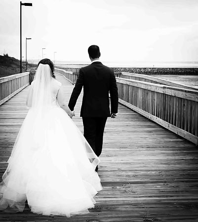 Boardwalk Wedding Portraits by the beach
