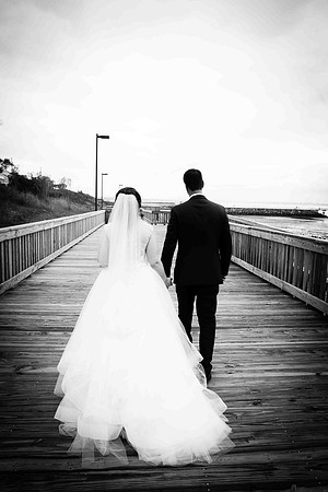 Boardwalk Wedding Portraits by the beach
