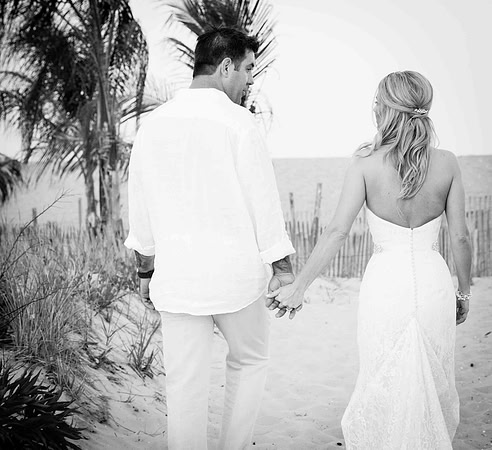 Bride and Grooms first look Sea Shell Beach Club New Jersey Weddings Long Beach Island